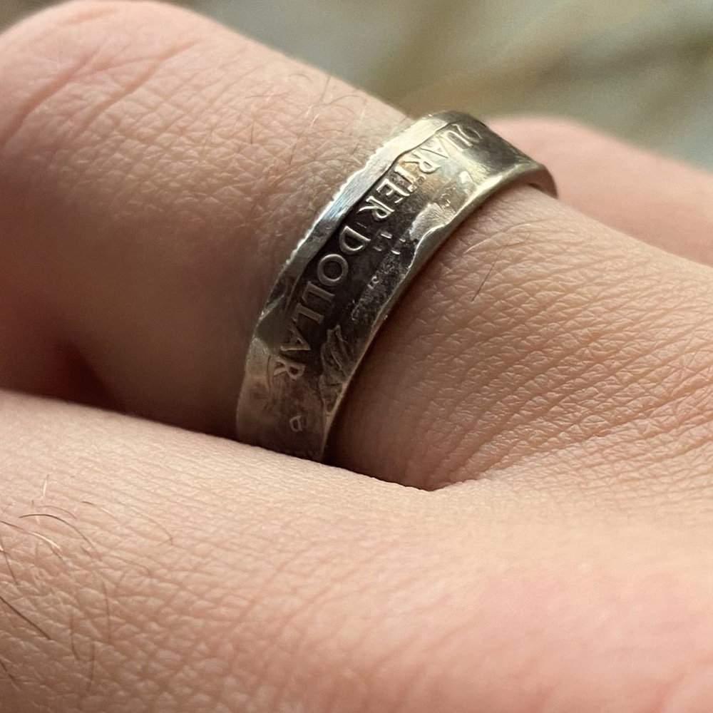 North Dakota State Quarter Ring size 9 (Made with actual quarter) Handmade Band